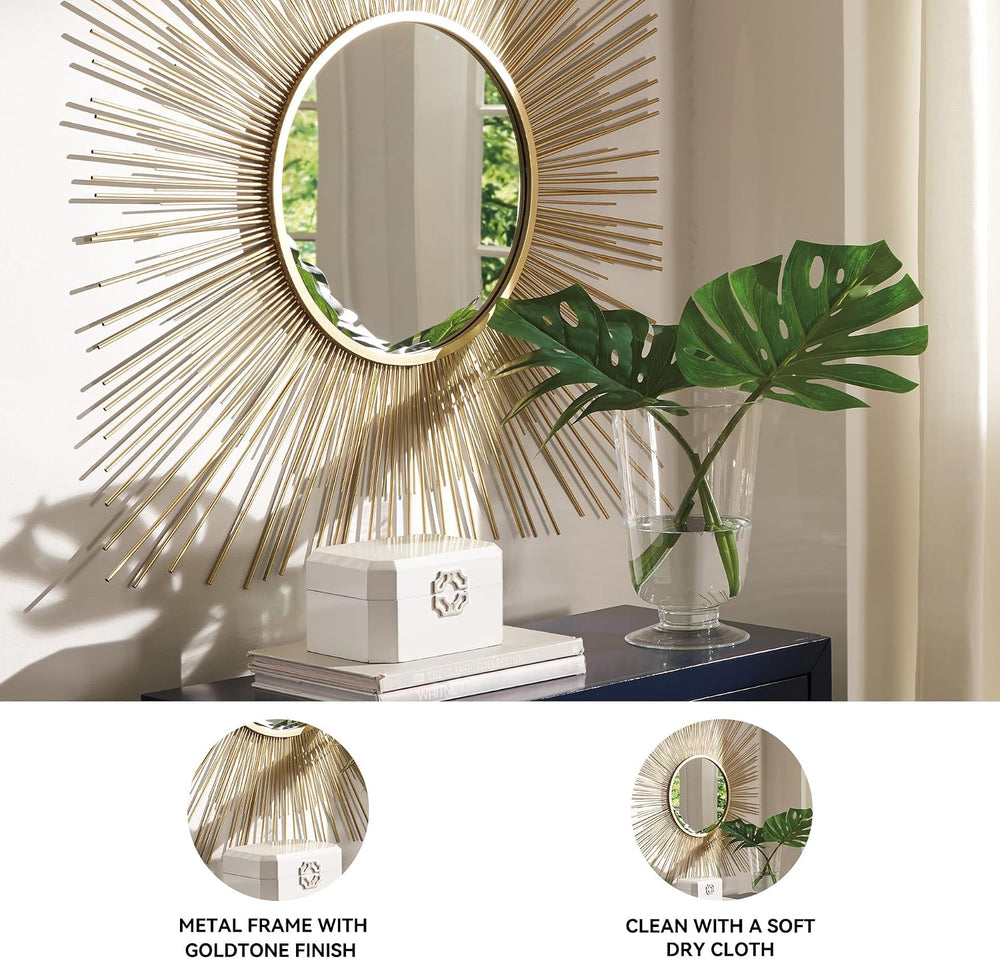 Signature Design by Ashley Accent Mirror, 42-in Gold Sunburst, Elspeth