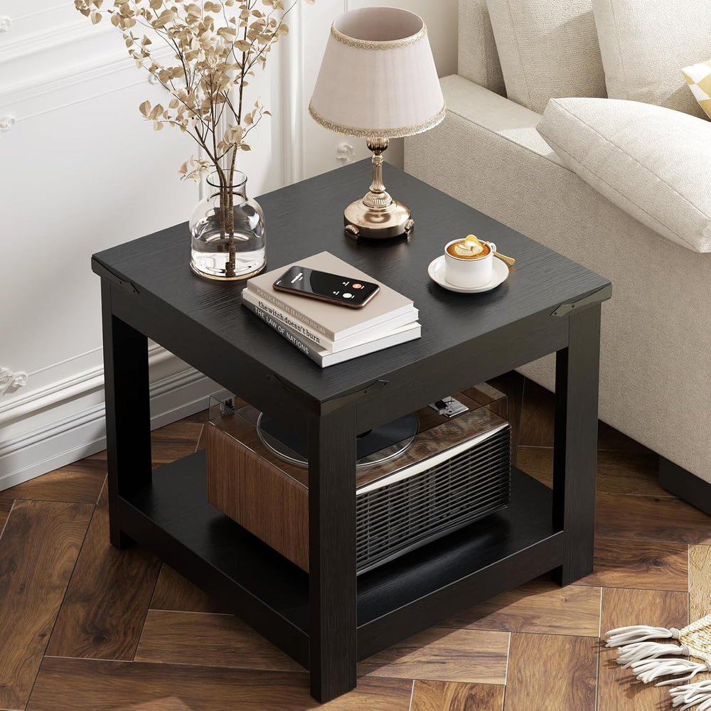 Homieasy 3-Piece Living Room Table Set: Coffee Table & 2 End Tables, Black
