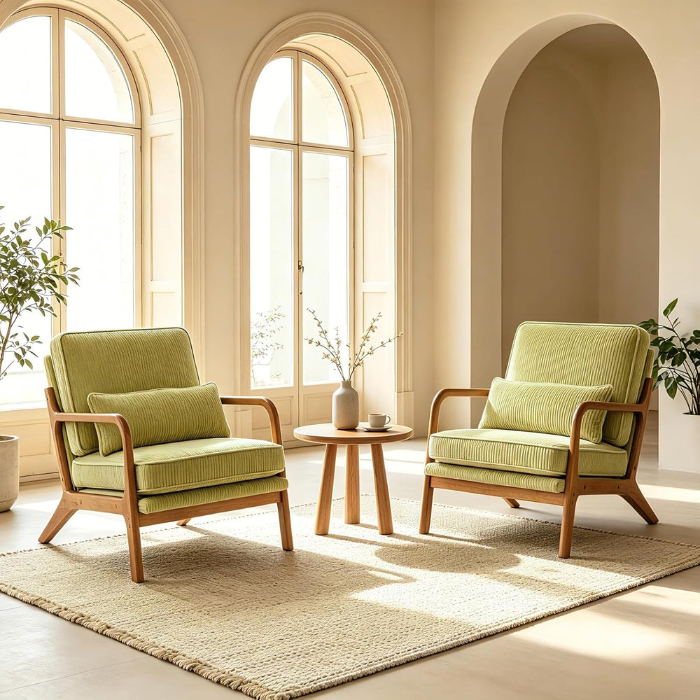 Karl home Mid-Century Modern Accent Reading Chair, Green