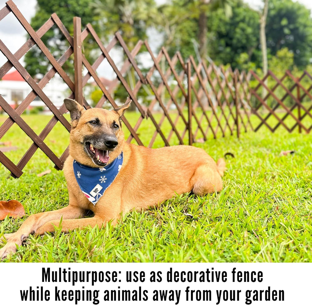 ShopLaLa Decorative Wooden Garden Fence (4 Pack, 24ft Total) Animal Barrier