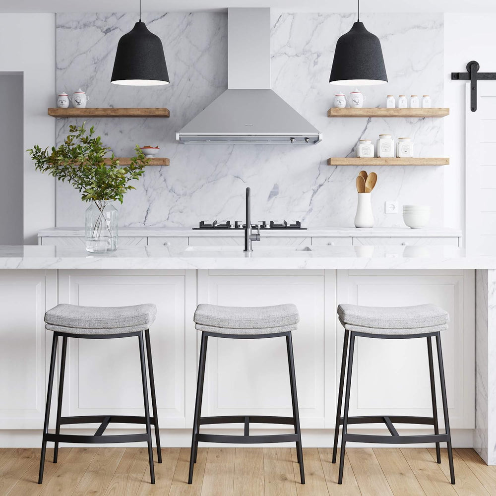 Nathan James 22201 Arlo Modern Backless Upholstered Kitchen Counter Bar Stool...
