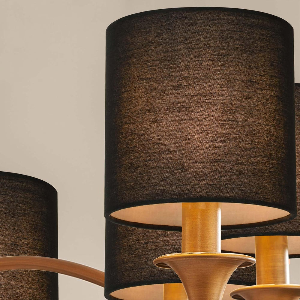 KIKI Black Clip-on Chandelier Lamp Shades Set of 6, 5"5"H5", M...