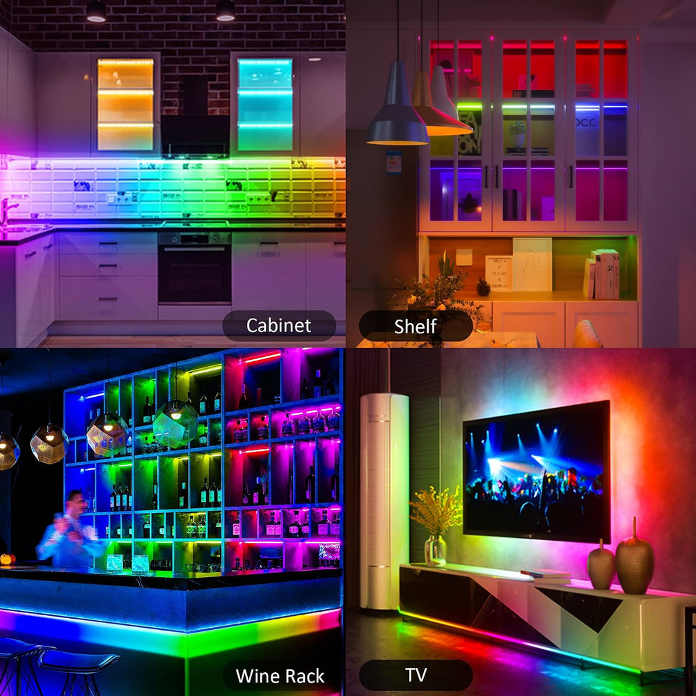 Benreom 6 Pack RGB Under Cabinet Lights with App and Remote Control