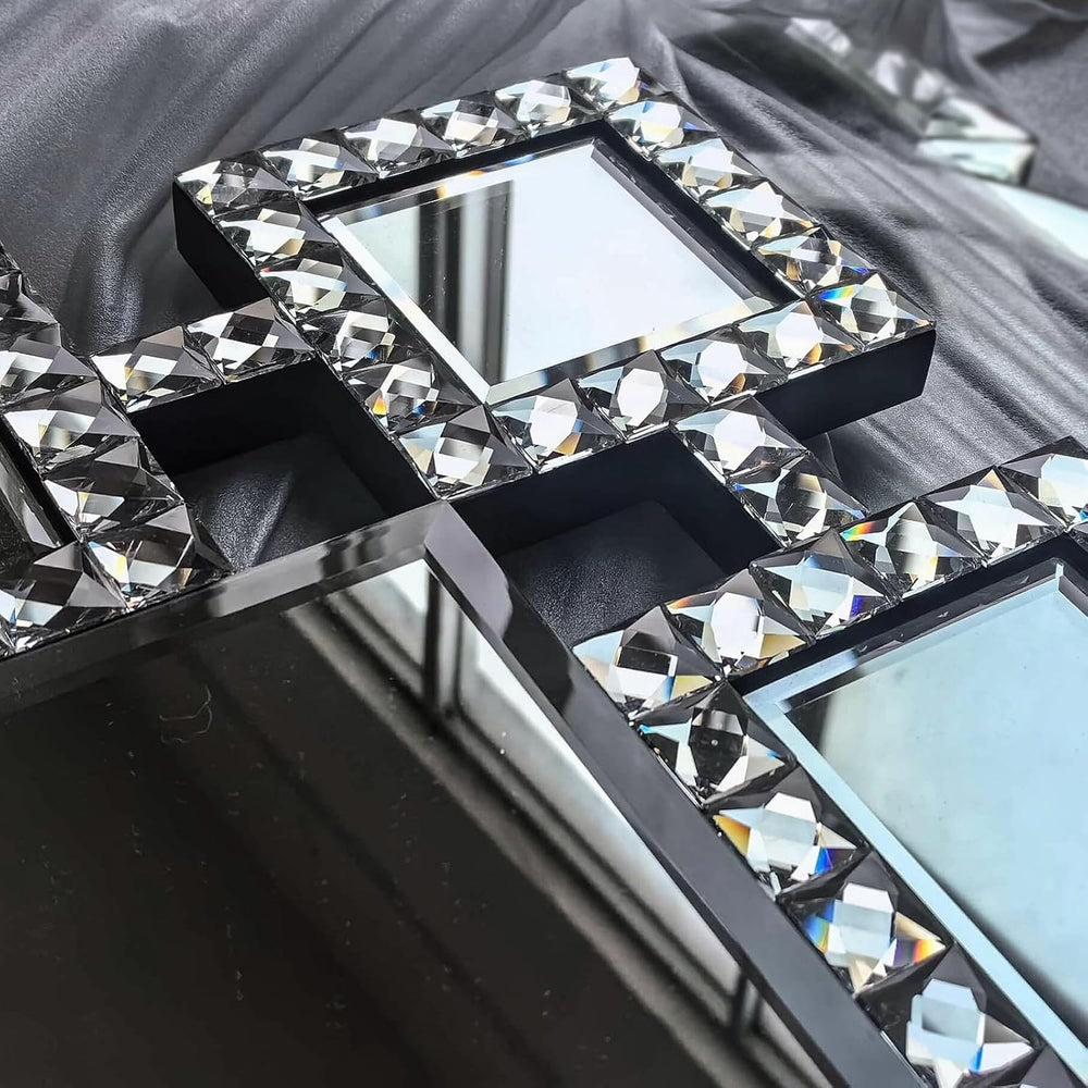 Large 47"x24" Decorative Mirror with Crystal