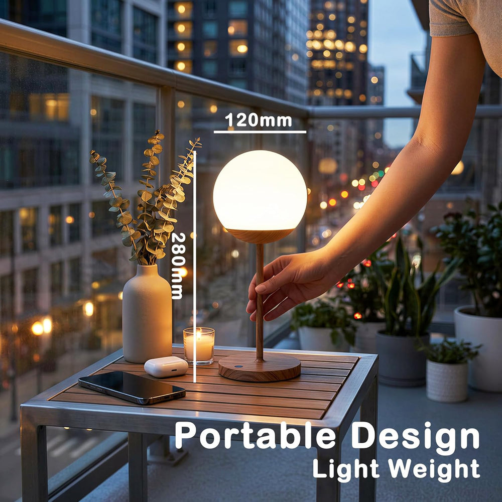 WEILAILUX Shower Lamp Waterproof, Cordless Globe Table Lamp Gold Mini