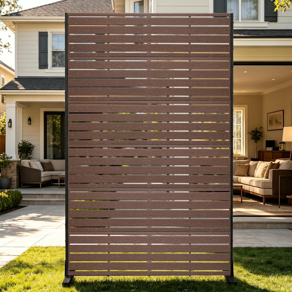 Outdoor Privacy Screen 72" H HDPE Decorative Panel Freestanding Privacy ...