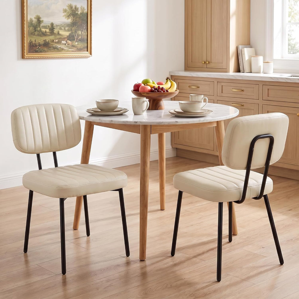 DUMOS Dining Chairs Set of 2, PU Leather Dining Room Chairs with Backrest