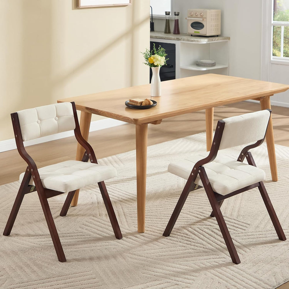 2-Pack Folding Dining Chairs with Cushion,Padded Foldable Dining Chairs,Porta...