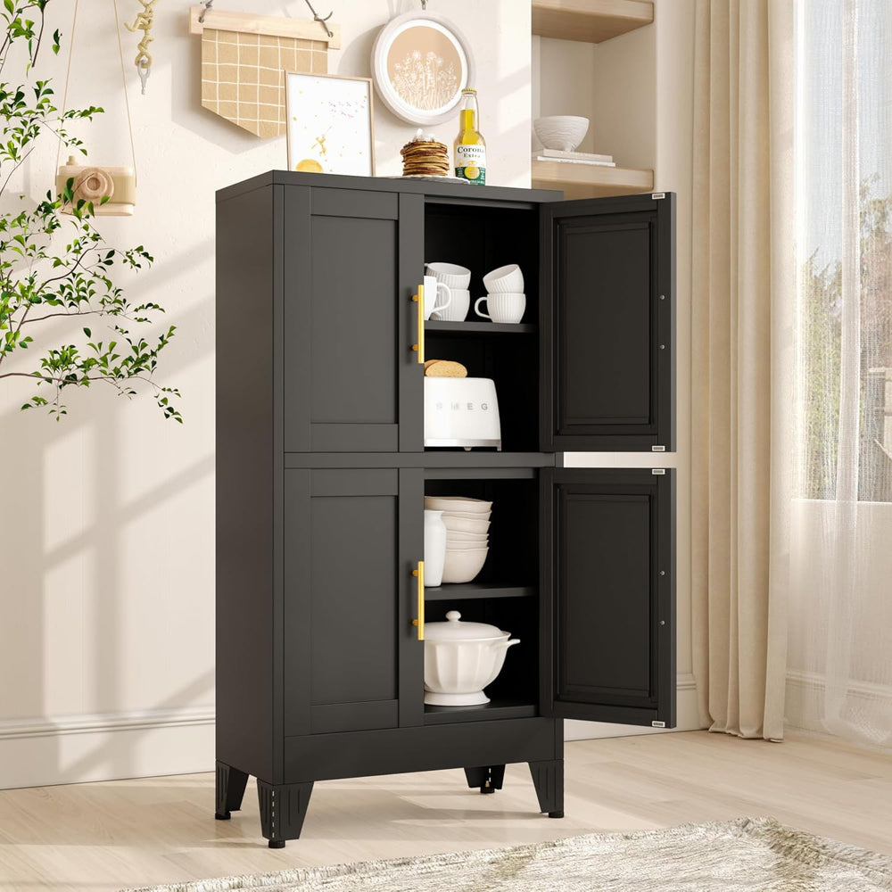 winiowa 47" Tall Kitchen Pantry Cabinet, Metal Storage Cabinet with Door...