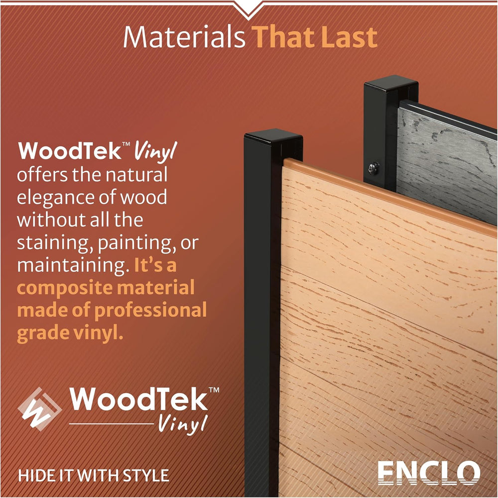 Enclo Vienna Privacy Screen, Cedar Vinyl DIY No Dig Kit
