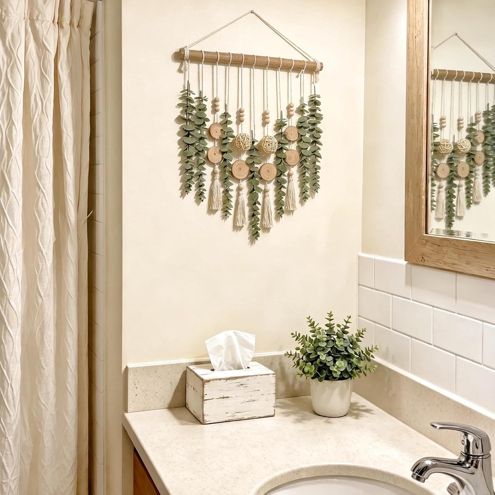 GIAUMA Artificial Hanging Eucalyptus Wall Decor for Bathroom Sage Green