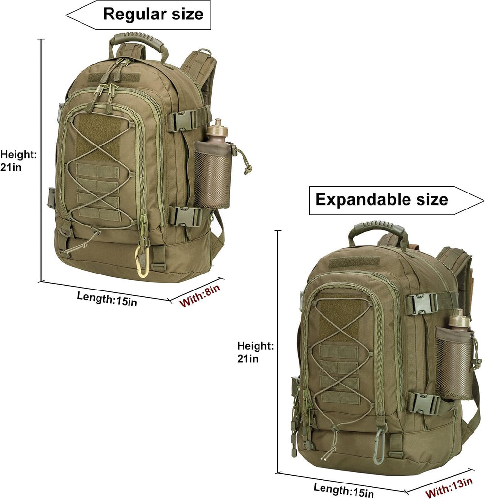 Large Tactical Backpack for Men, 64L Expandable Military Backpack with MOLLE ...