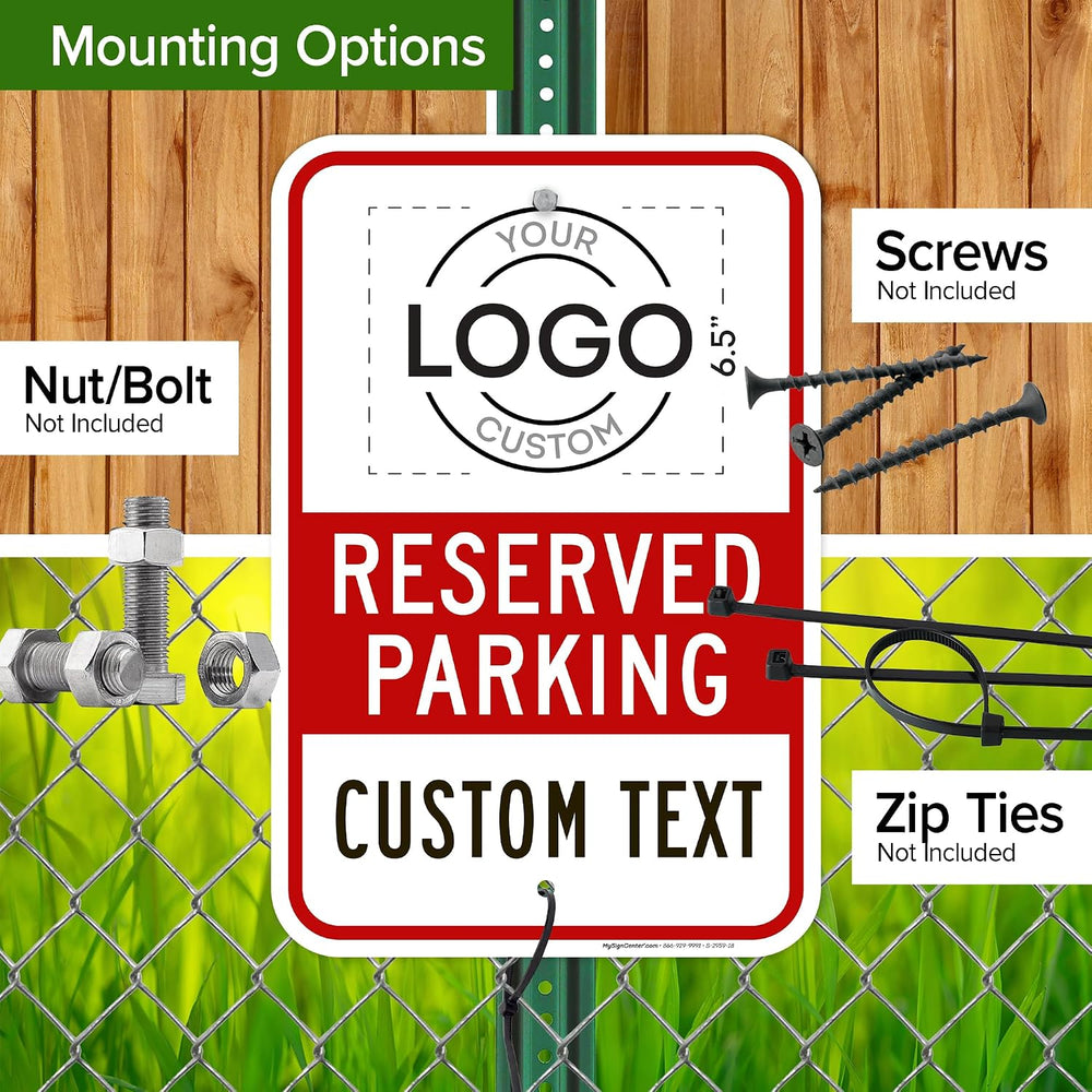 Custom No Parking Sign, Custom Reserved Parking Signs for Business, 12x18 Inc...