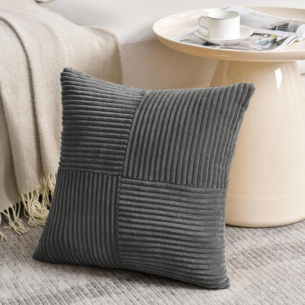 Fancy Homi 2 Packs Dark Gray Euro Decorative Throw Pillow Covers 28x28 Inch f...