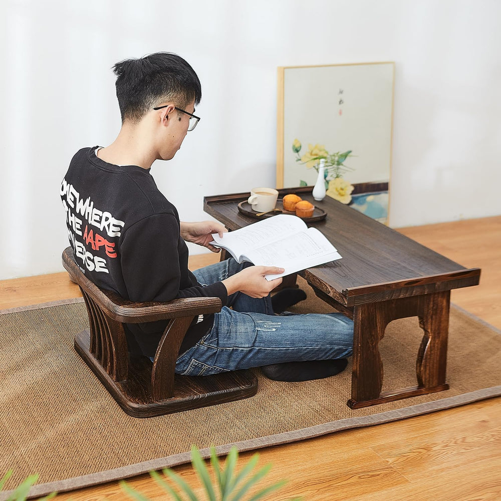 Foldable Japanese Small Floor Table, Wood Altar Meditation Table