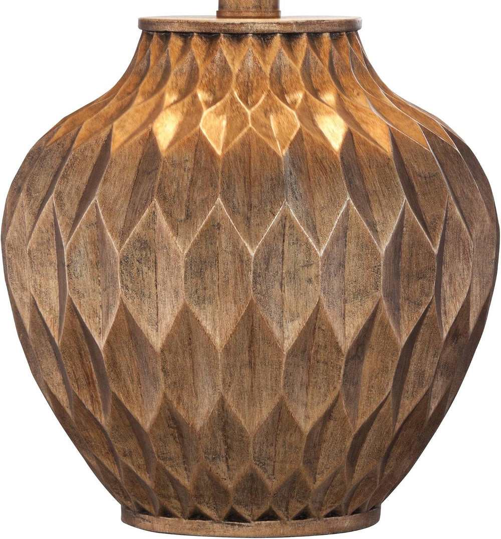 Buckhead Warm Bronze Brown 22" High Table Lamps Set of 2 Geometric