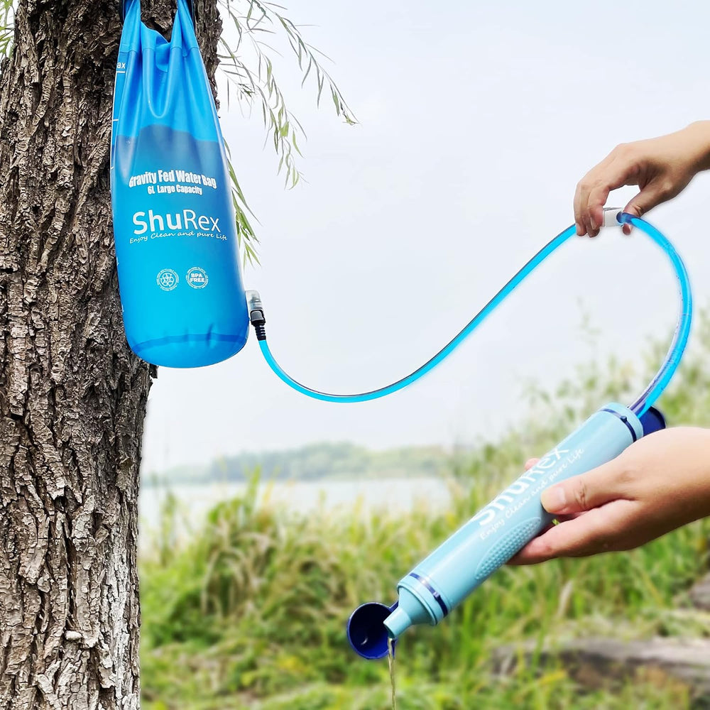 6L Gravity-Fed Water Bag for Sawyer Survival Water Filter Straw