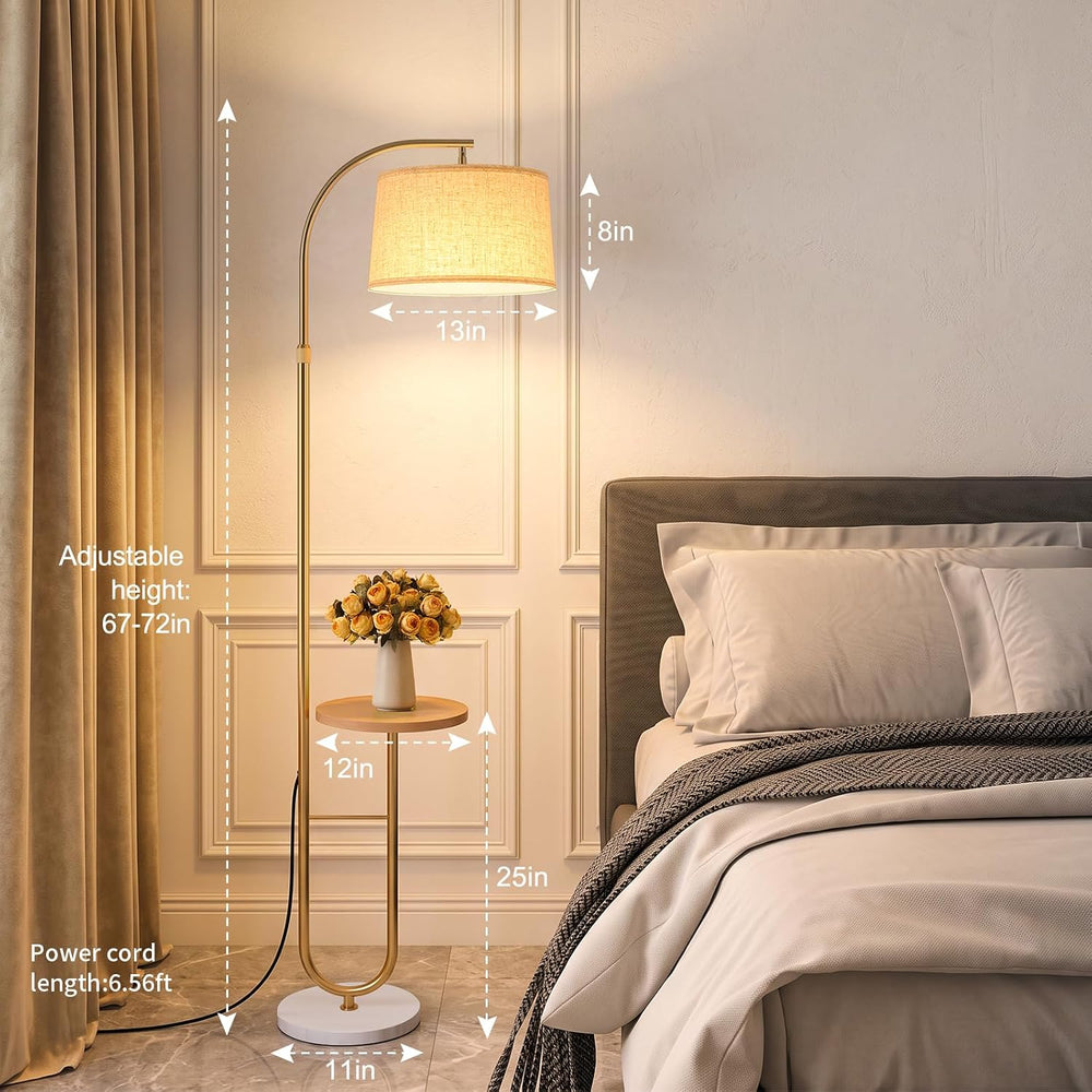 72" Arc Floor Lamp with Table & Rotating Head,Standing Lamp for Bedroom
