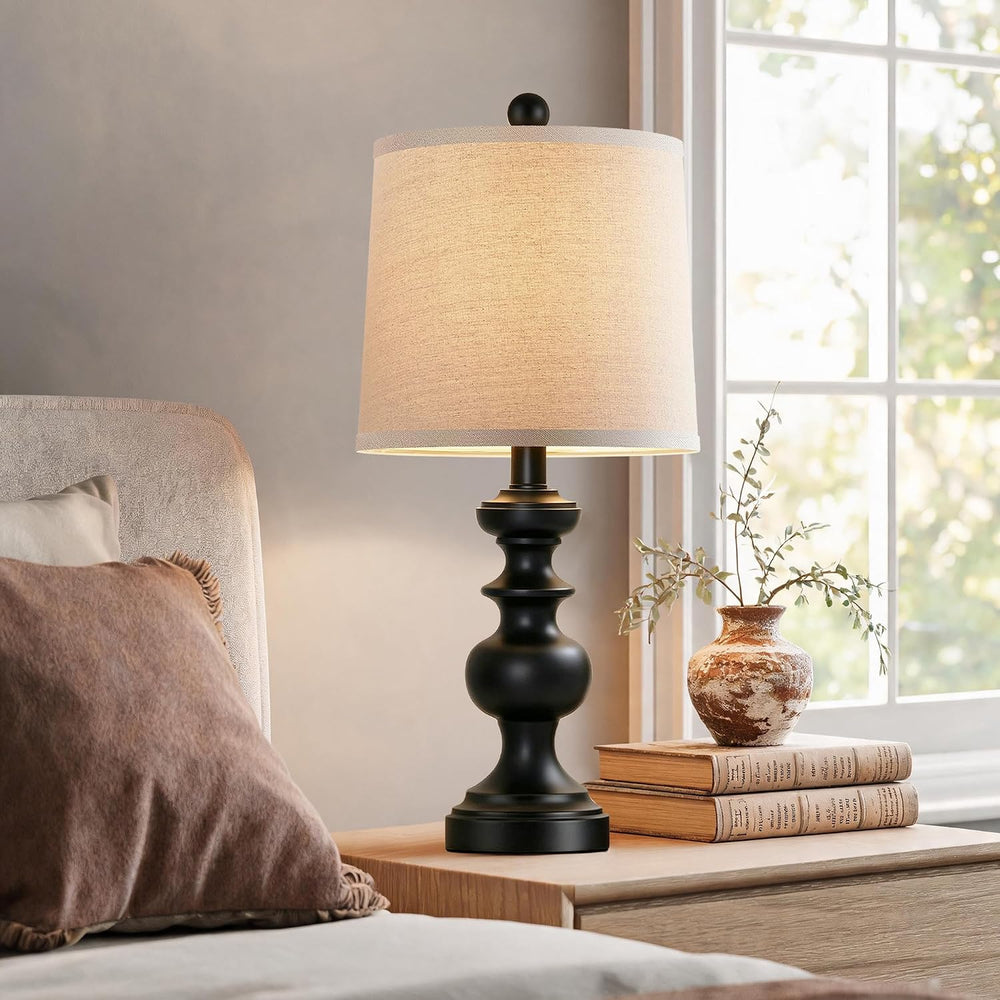 PARTPHONER Farmhouse Table Lamp Set of 2, Rustic Table Lamps for Living Room ...