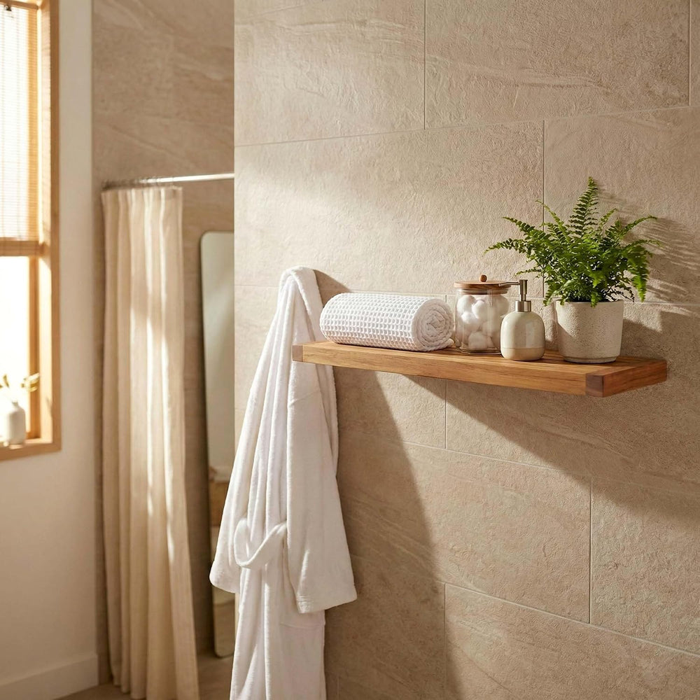 AquaTeak 36" Moa Floating Teak Wall Shelf