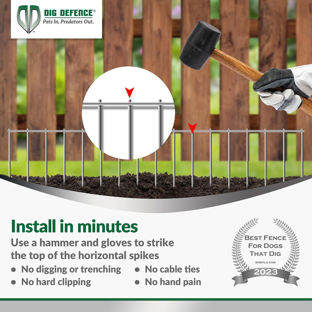 Dig Defence Original Animal Barrier Garden Fence - Small/Medium, 10 Pack