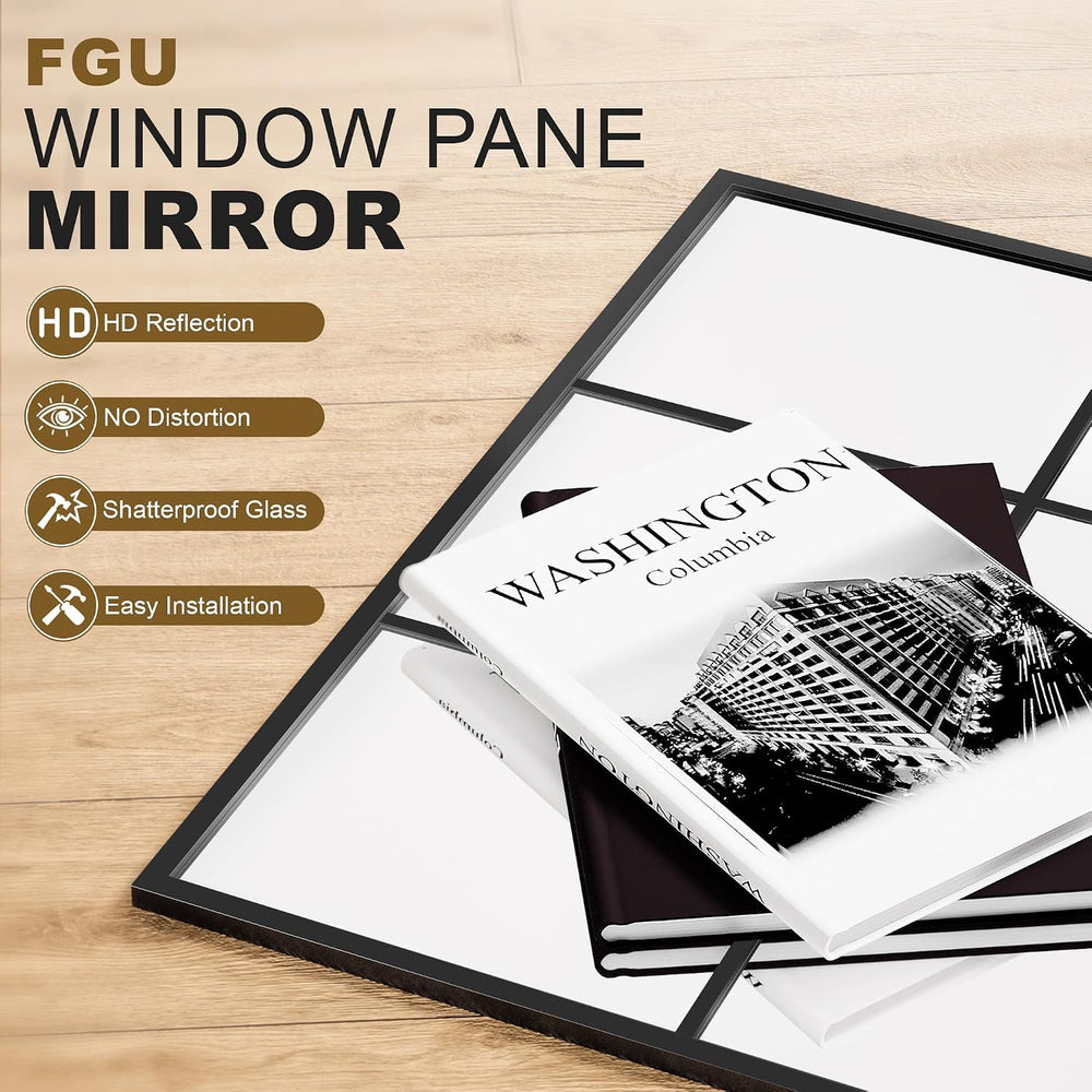 Full Length Mirror Window Pane, 30" x 70" Large Decorative Mirror, ...
