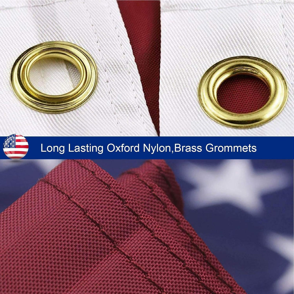 5x8 American Flag for Outside, Best Embroidered Stars And Sewn Stripes, 210D ...