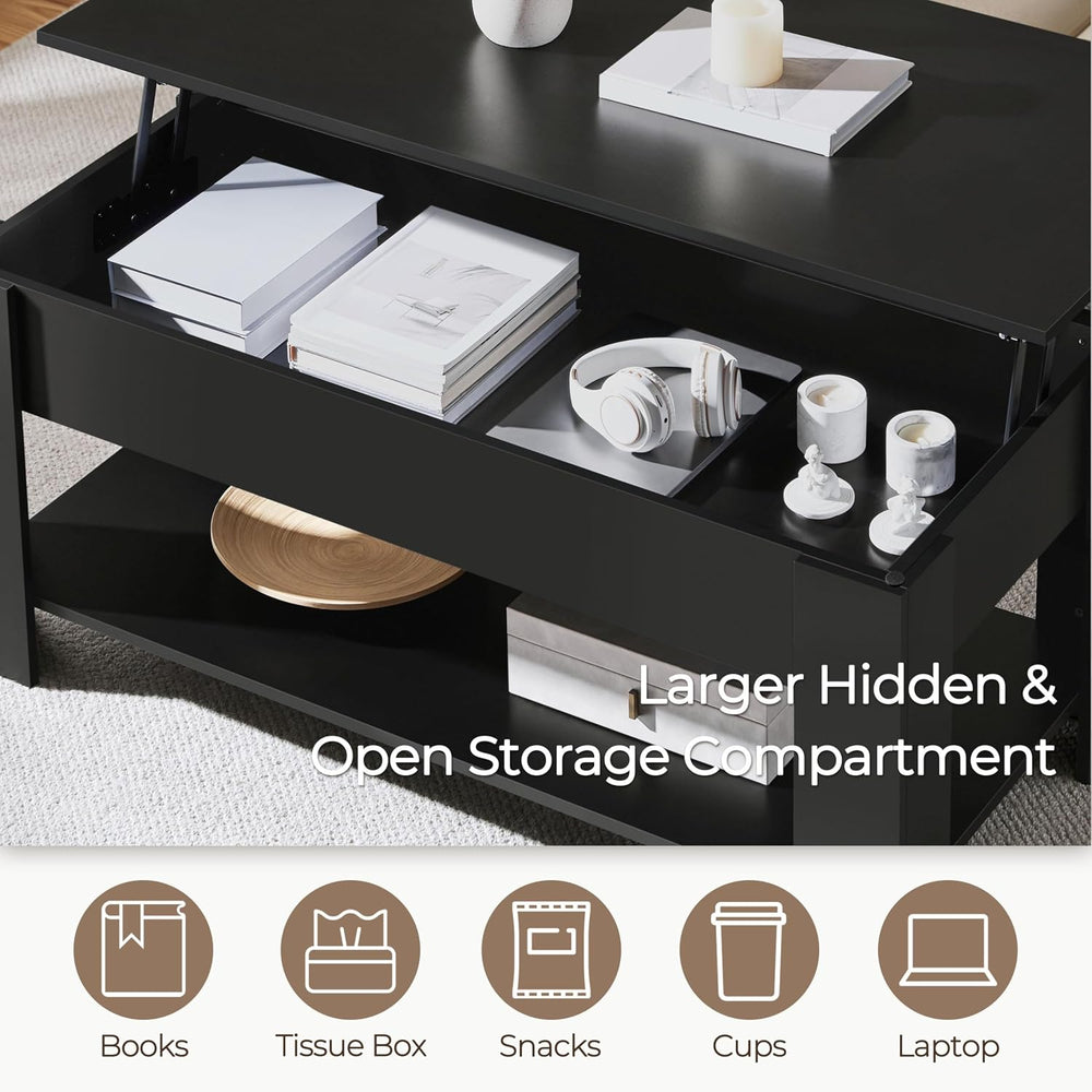 Yaheetech 47.2" Lift Top Coffee Table with Hidden Storage & Shelf, B...