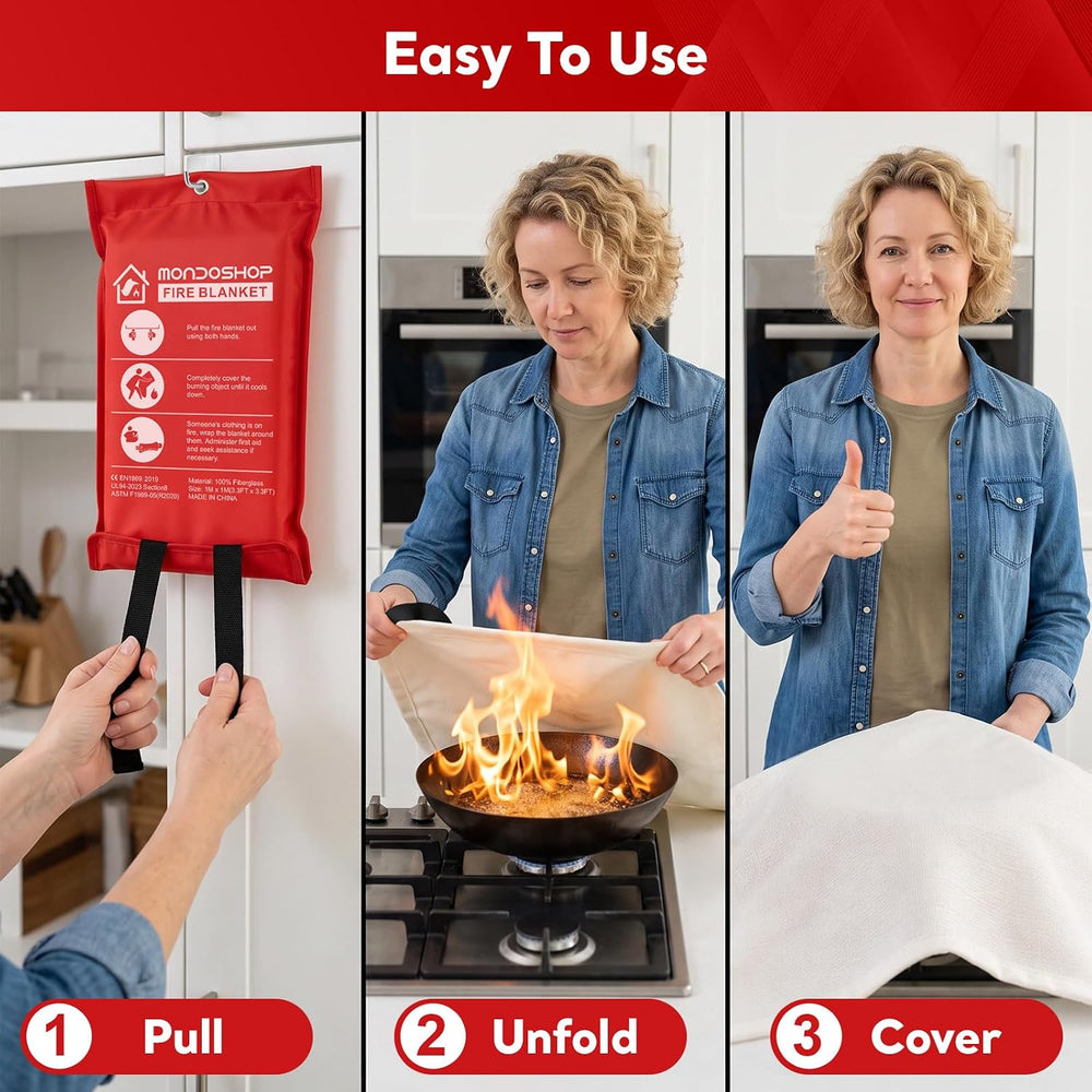 12 Pack Fire Blanket for Home, Kitchen, Camping, Warehouse