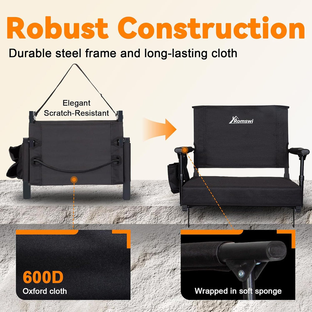 Romswi 2-Pack 2.8" Thick Stadium Seats with Back Support & Armrests,...