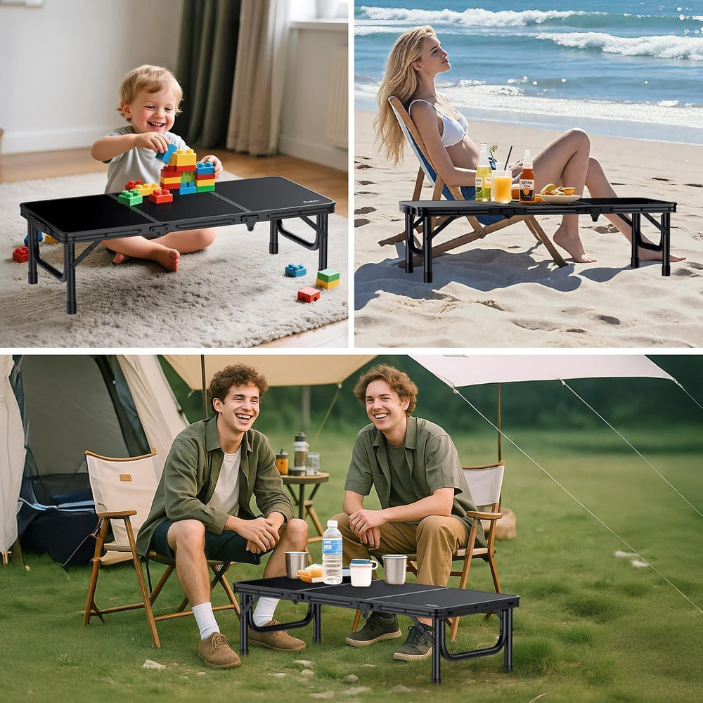 Anbte 34.2" x 15.7" Small Low Folding Picnic Table, 10.3" Heig...
