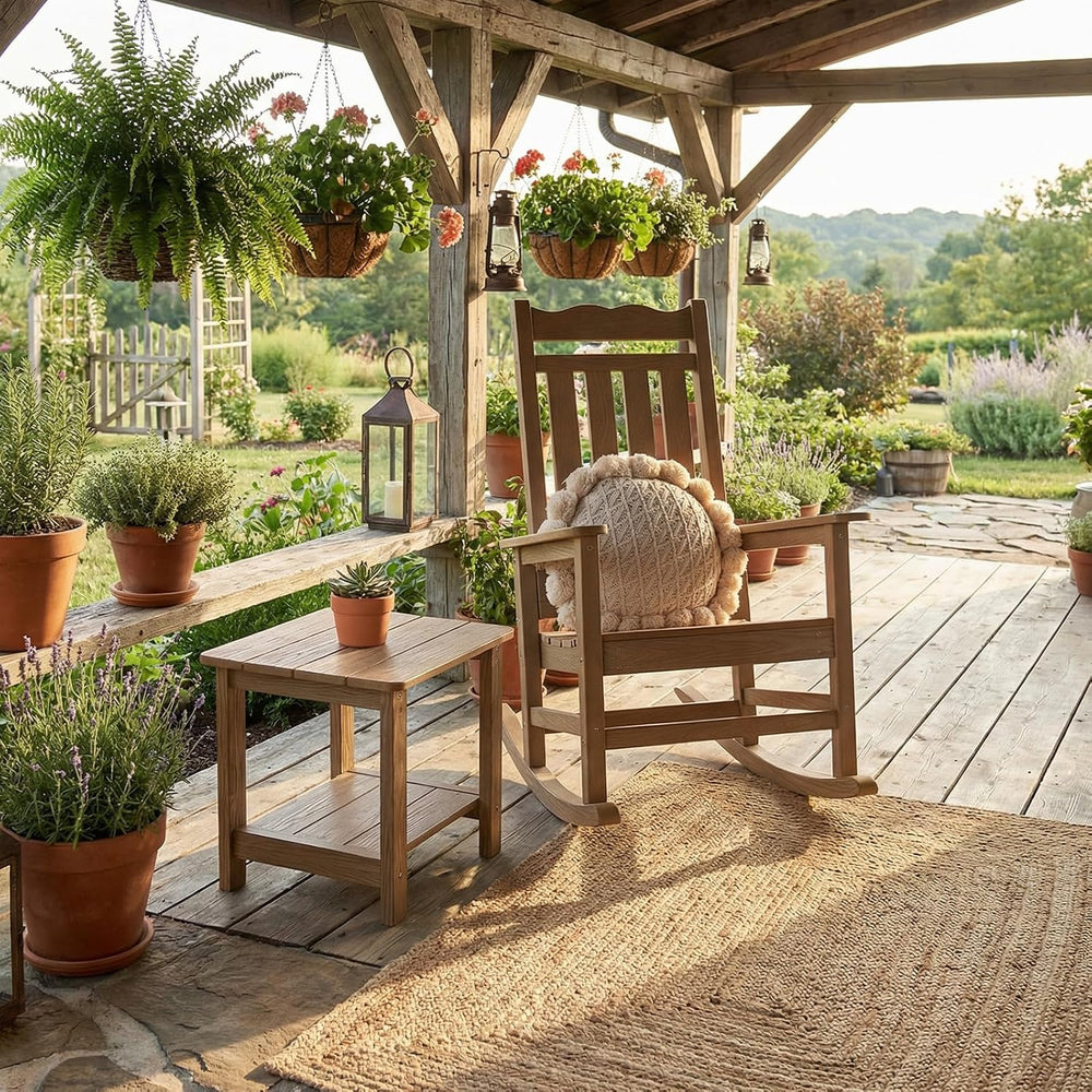 Stoog Patio Rocking Chairs Set of 2, All-Weather Outdoor & Indoor Porch R...