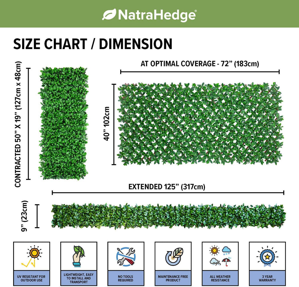 NatraHedge 20''X50'' Artificial Privacy Grass Wall Decor, Lau...
