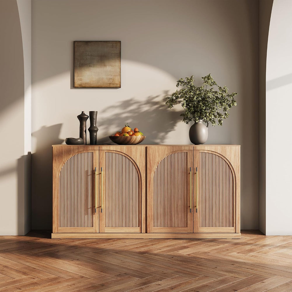 BELLEZE Jagger 65" Sideboard Buffet Cabinet - Camel