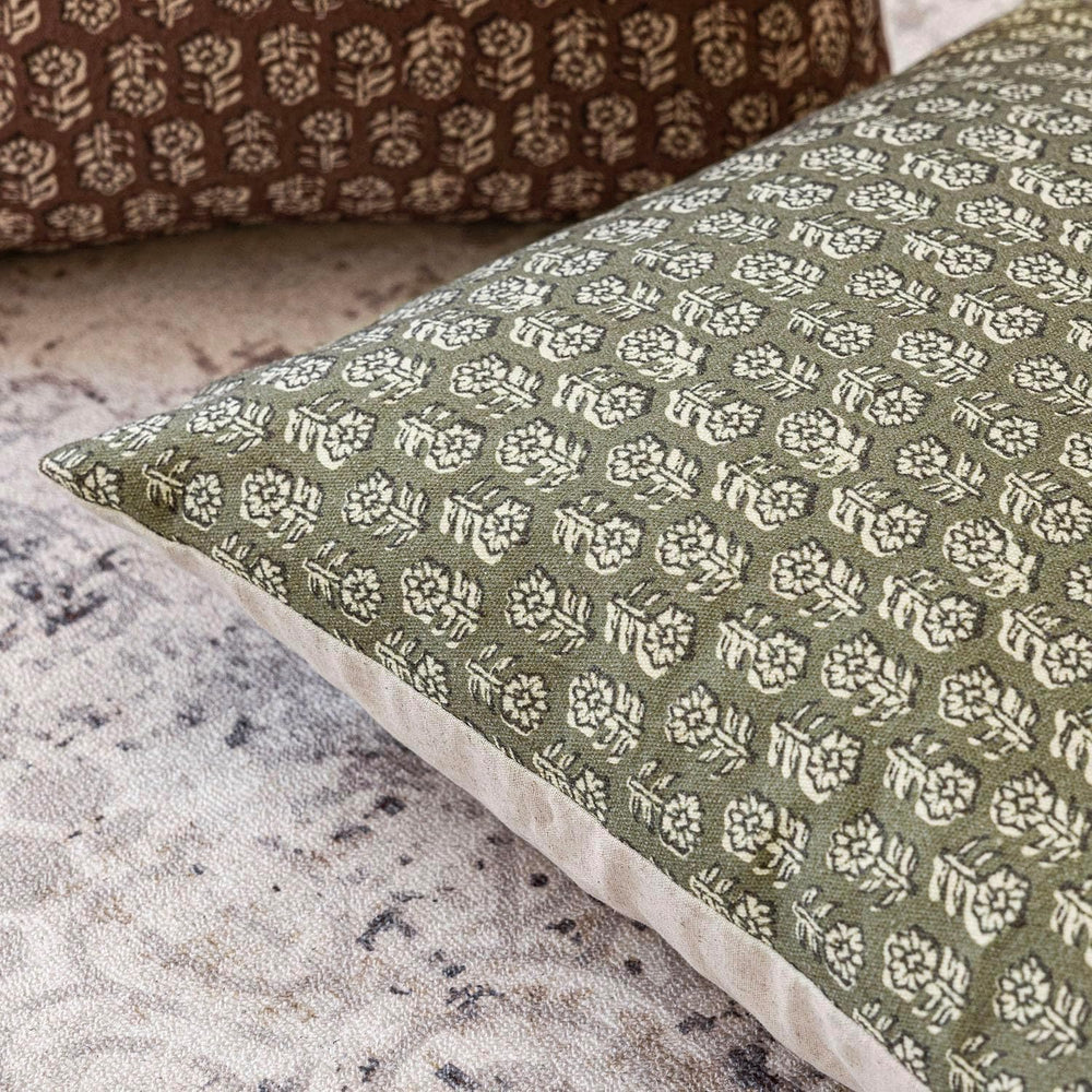 Foindtower Decorative Floral Print Throw Pillow Covers 24×24 Sage Green