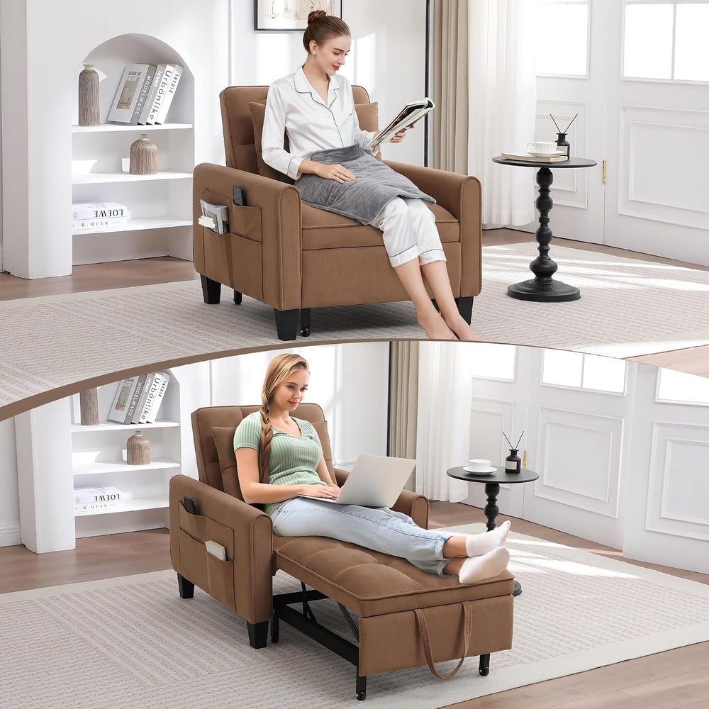 Convertible Sleeper Chair, 3 in 1 Sleeper Chair Bed Pull Out Sofa Bed Chairs,...