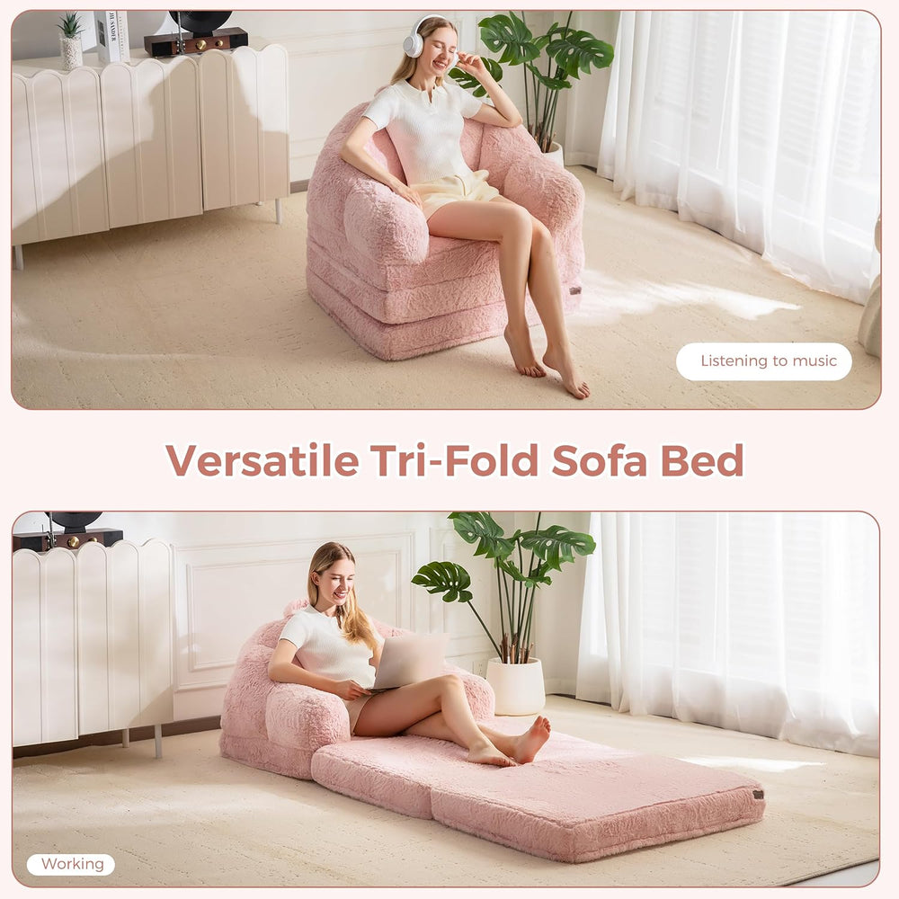 MAXYOYO Folding Sofa Bed, 2 in 1 Convertible Sofa to Lounger