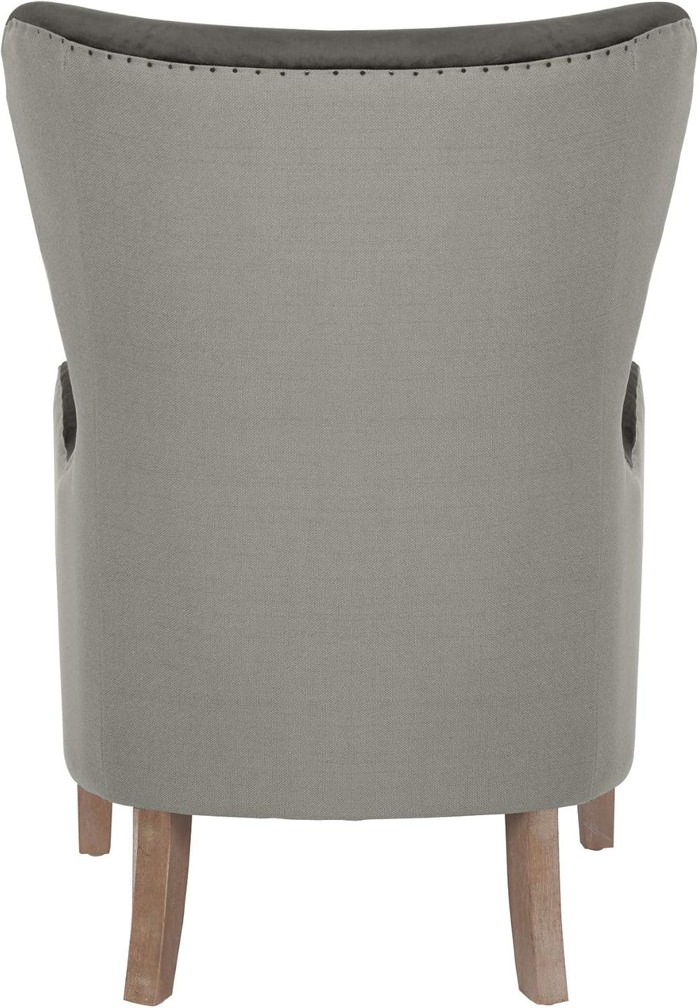 Elle Decor Modern Farmhouse Wingback Chair, Dark Gray/Gray