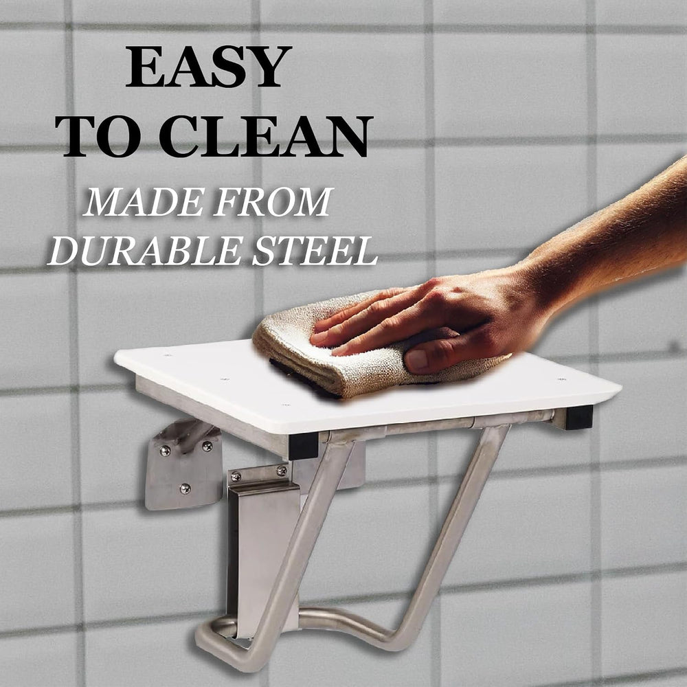 Folding Shower Chair For Elderly And Disabled | ADA Folding Shower Seat Wall ...