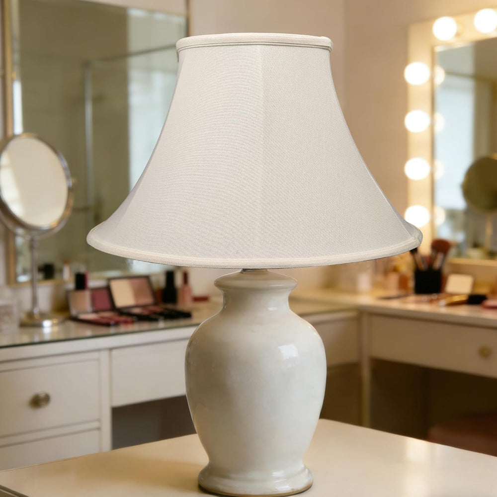 White Bell Lampshade, 6" x 13" x 10", Replacement Lamp shade, ...