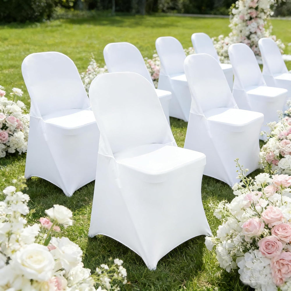40PCS Spandex Folding Waterproof Chair Covers for Party,White New