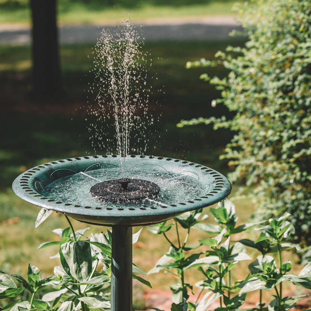 Backyard Expressions Green Bird Bath for Outside, Solar Bird Bath Fountain