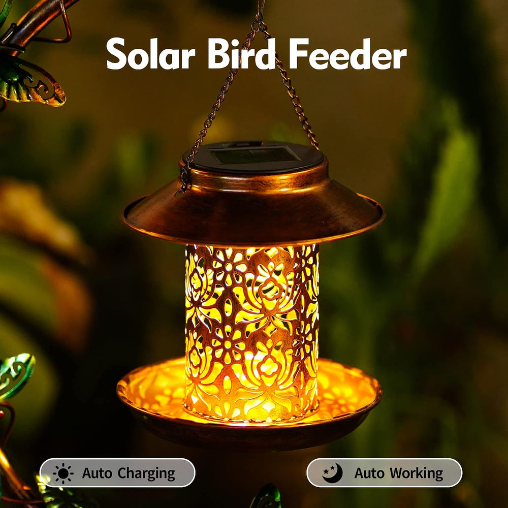 YADOOLIFE 37.8" Bird Bath and Solar Bird Feeders Combo with Flower Plant...