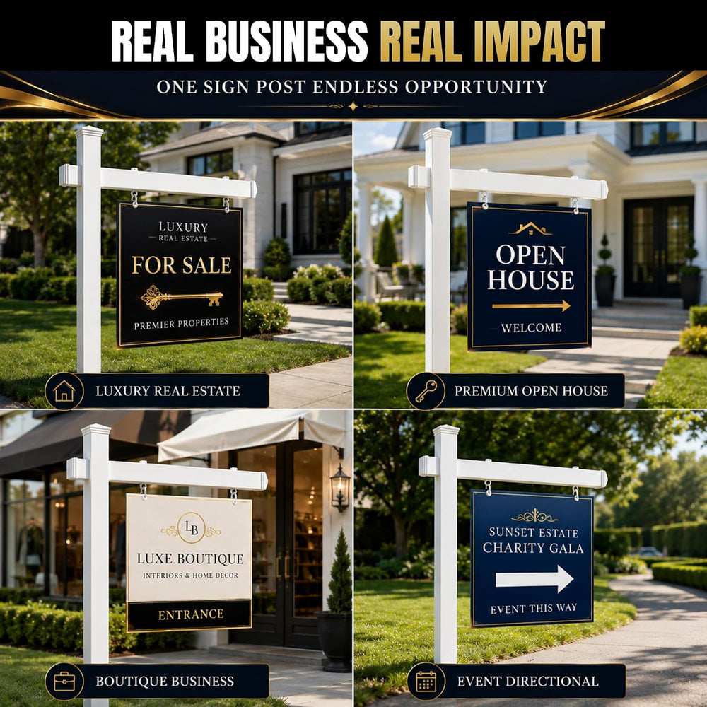 Yard Sign Post BY BCB, Real Estate Sign Post Printed in USA