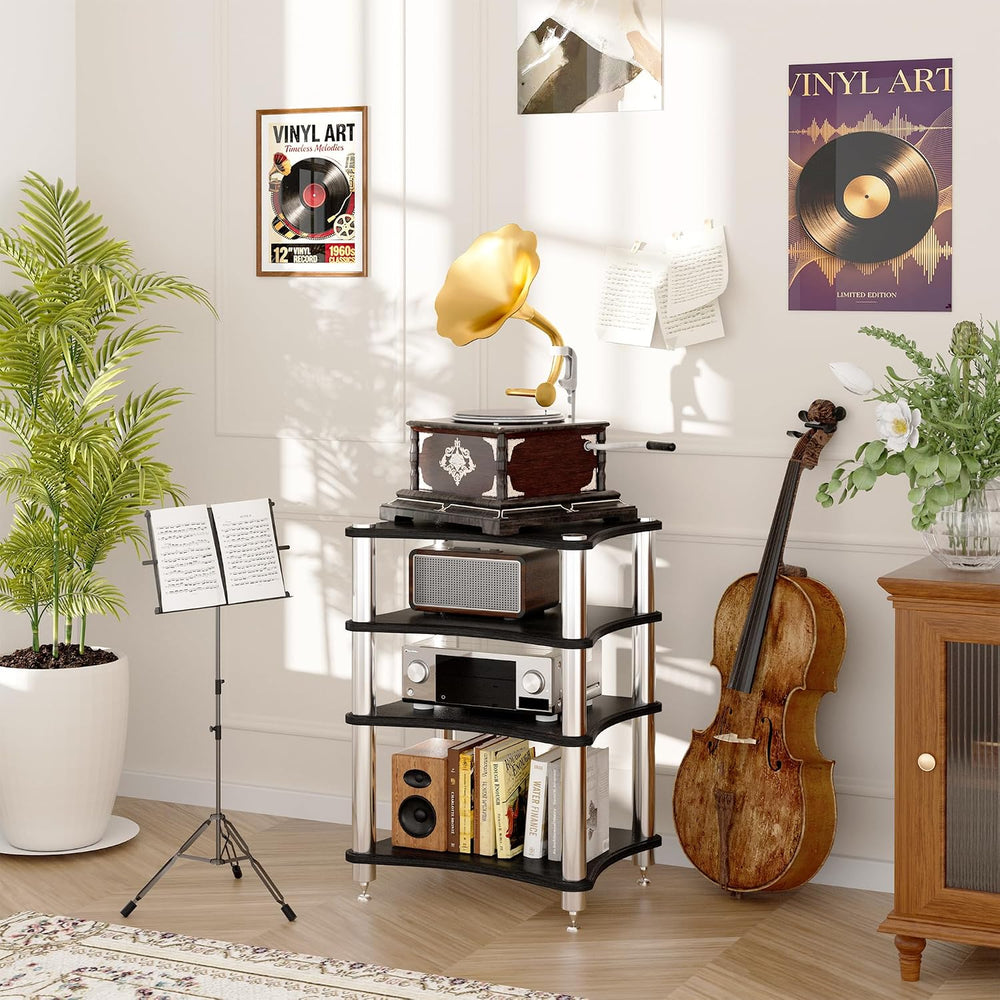 4 Tier AV Media Stand Stereo Cabinets for Audio Equipment