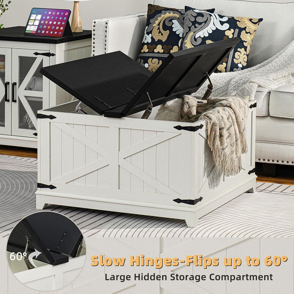 Joaxswe Farmhouse Coffee Table Set of 3, NightStands and Coffee Tables