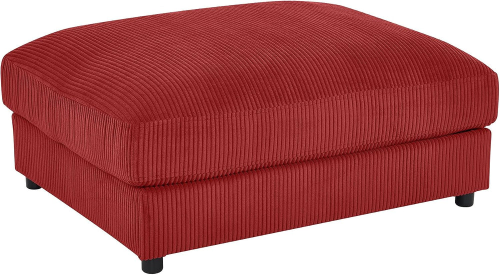 Mofolit 40" Rectangle Corduroy Ottoman Oversized Upholstered Footrest(Red)