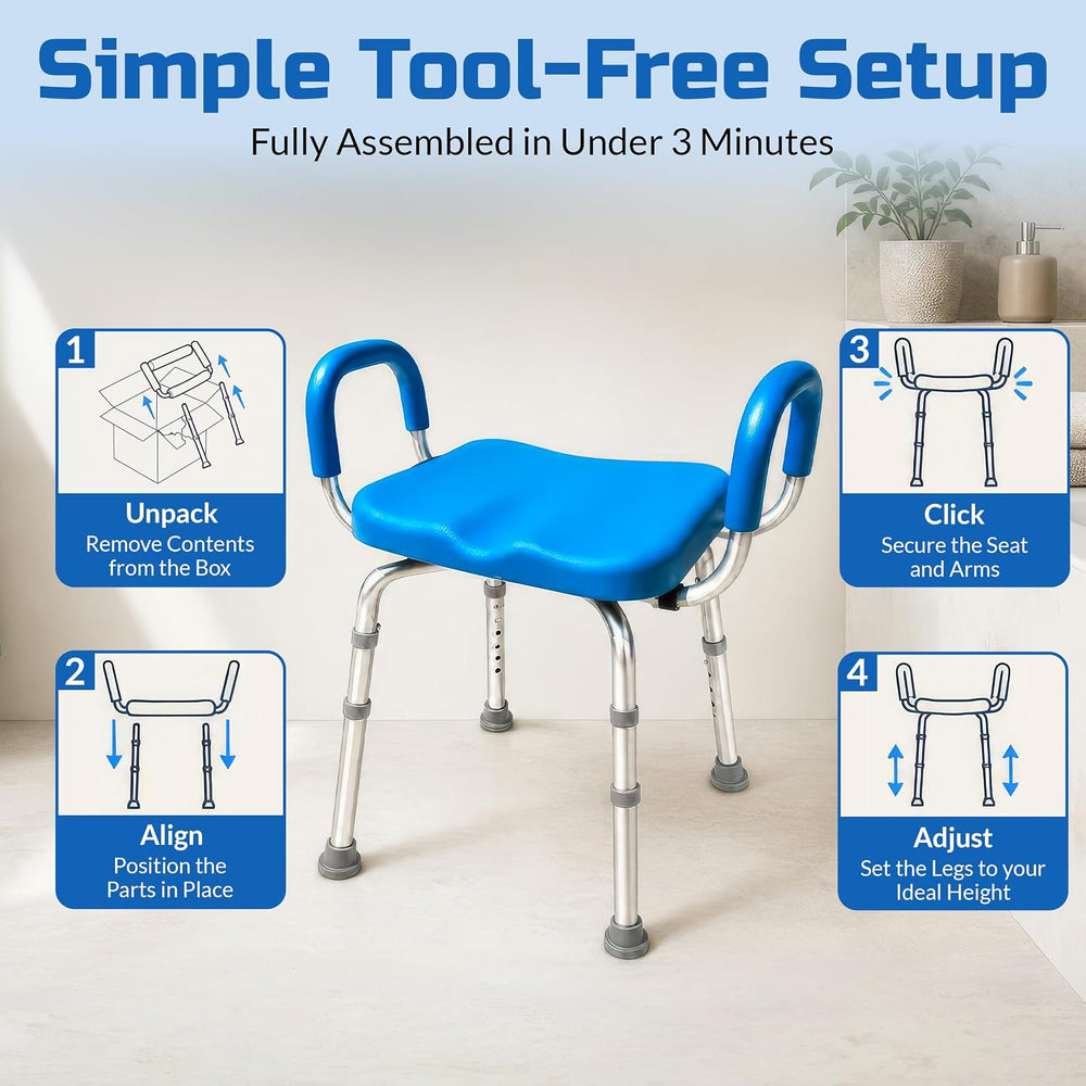 Platinum Health Independence Medical Shower Bench, Bath Stool Chair, Bathroom...
