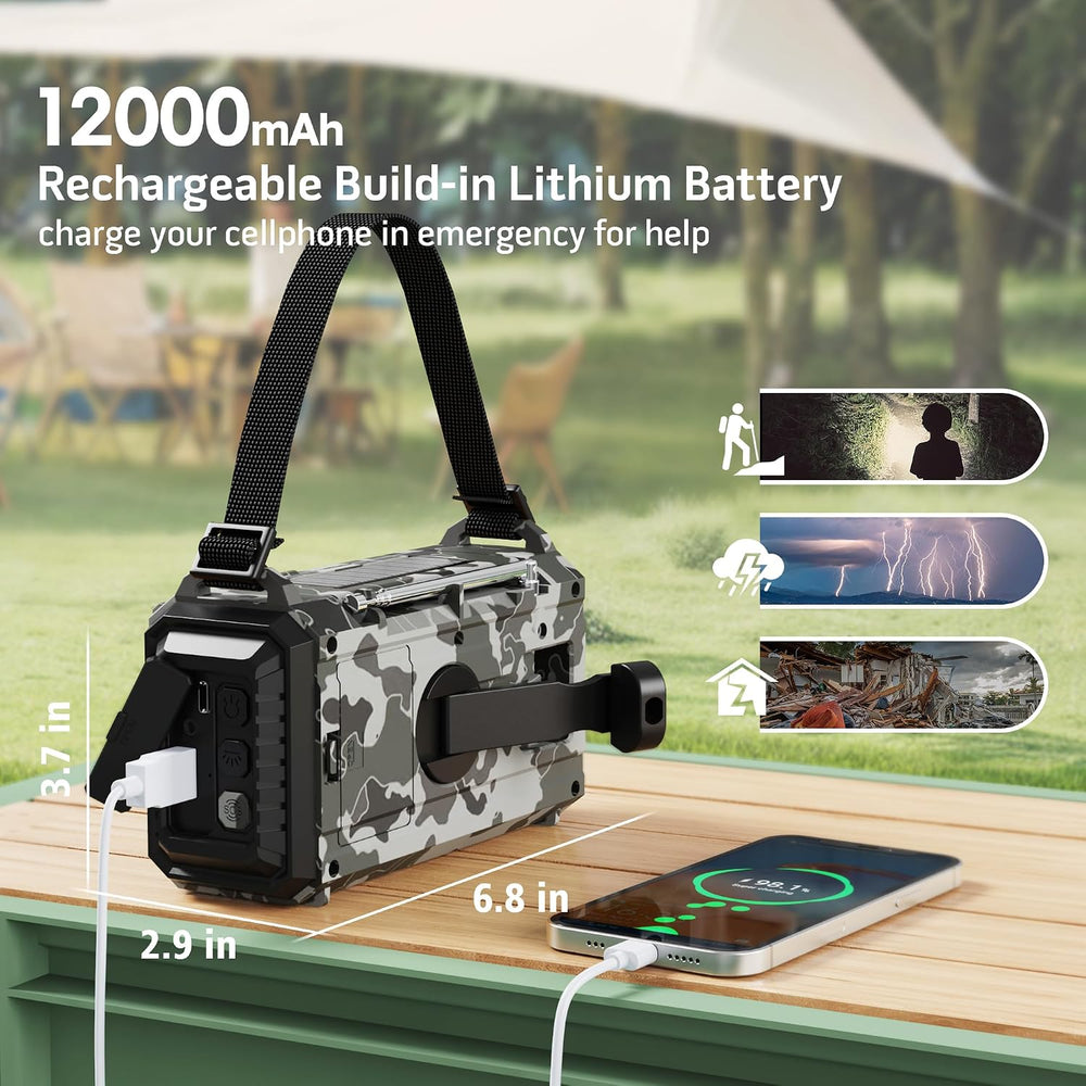 Mesqool Emergency Radio NOAA/AM/FM/SW, 12000mAh Battery Powered