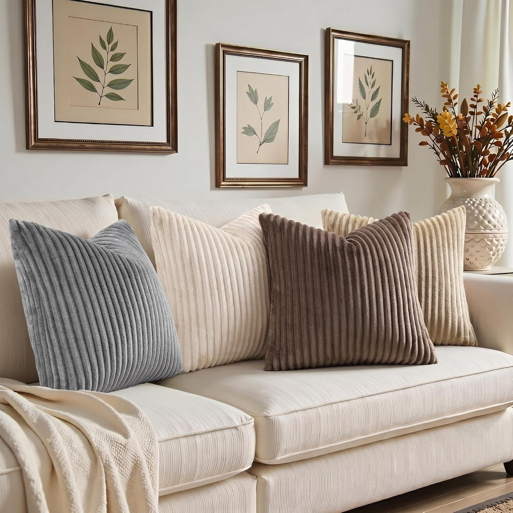 Simmore Fall Soft Apricot Flannel Throw Pillow Covers 24X24 Set of 2